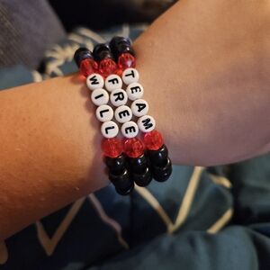 Supernatural beaded Kandi bracelet team free will